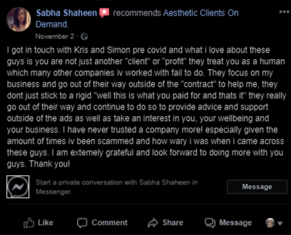 Sabha Shaheen Testimonial